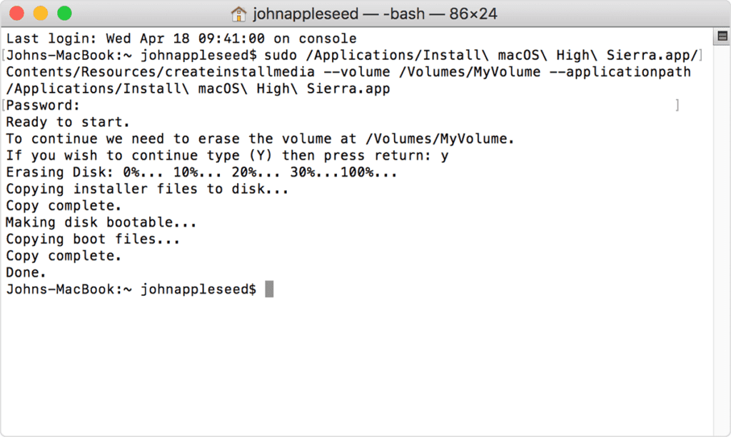 macos-high-sierra-terminal-create-bootable-installer